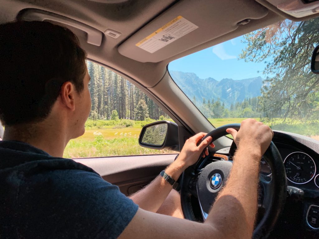 Driving in Yosemite National Park